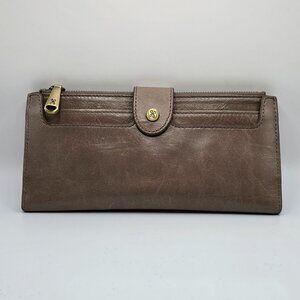 HOBO Dunn Continental Wallet in Ash Polished Leather - Excellent Used Condition